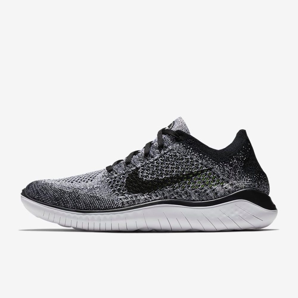 Nike Nike Free RN Flyknit White & Black Size 10 - Picture 1 of 8